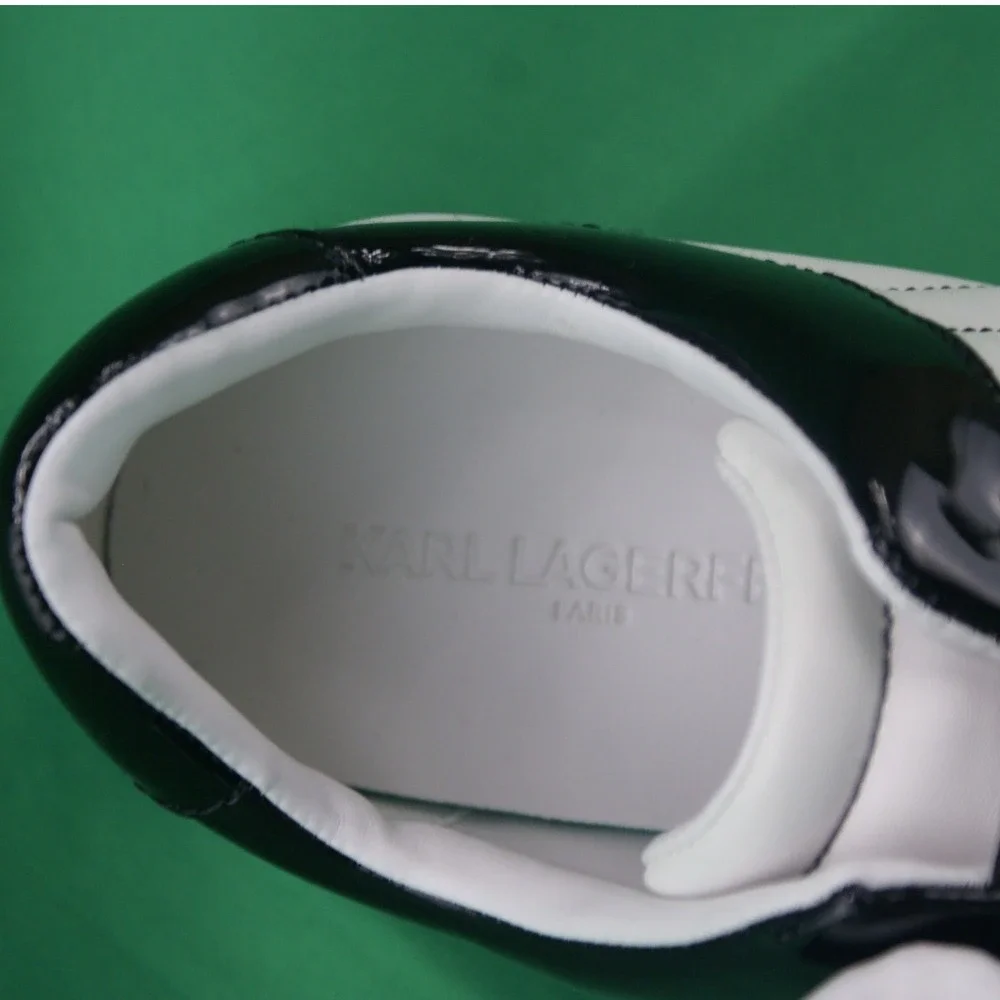 Karl Lagerfeld Paris Melody‎ Black/White Faux Leather Platform Womens Sneakers 8